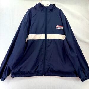 Vintage Walt Disney World Men’s Full-Zip Hooded Jacket Windbreaker Large Blue